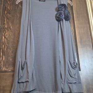 Elegant Gray Sleeveless Cardigan